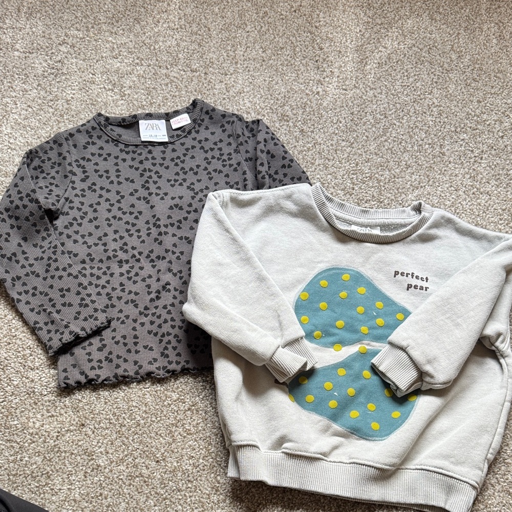 Zara Kids Black and Cream Sweatshirts